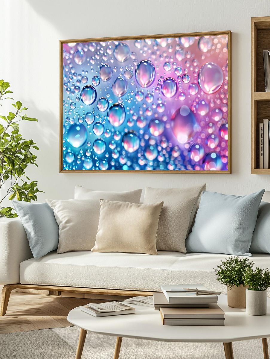 Pastel Water Droplets Abstract Poster. — room view 2