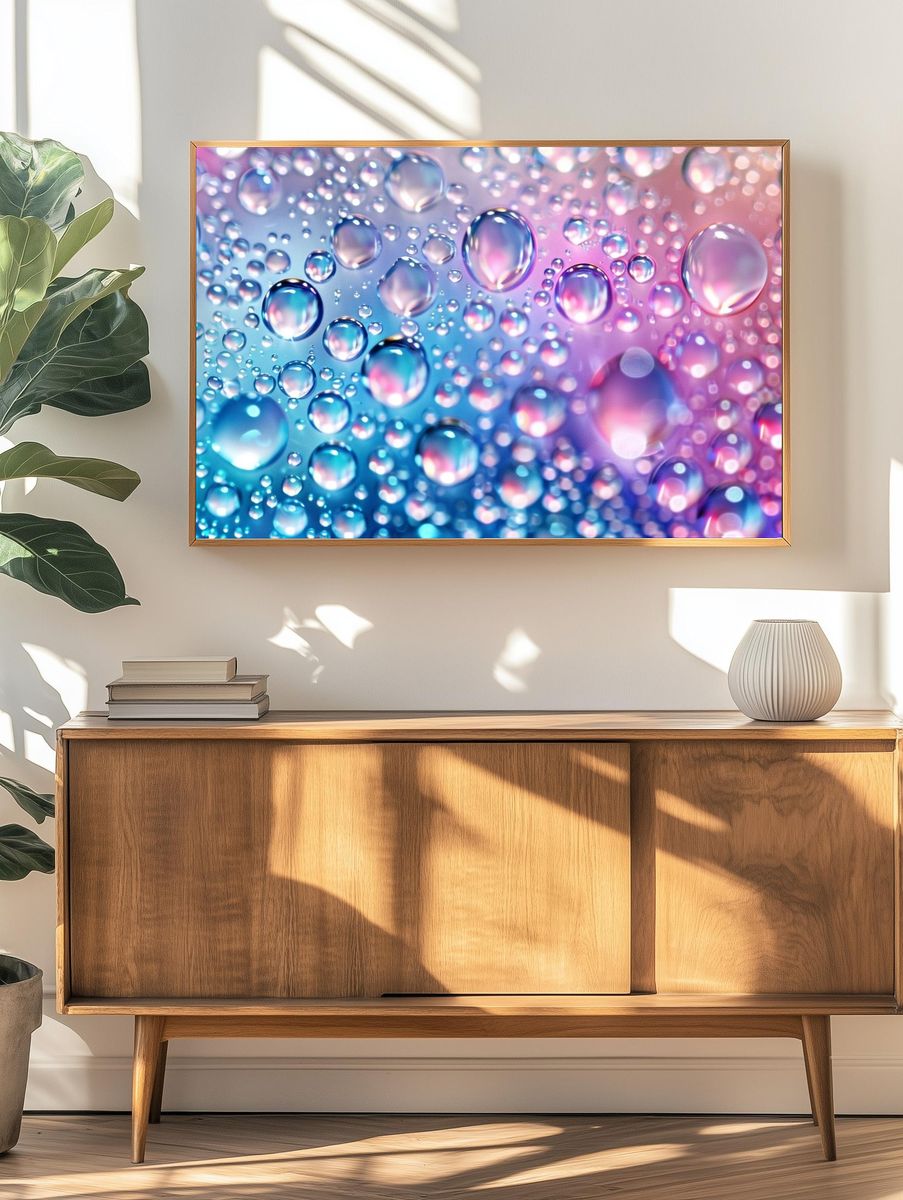 Pastel Water Droplets Abstract Poster. — room view 3