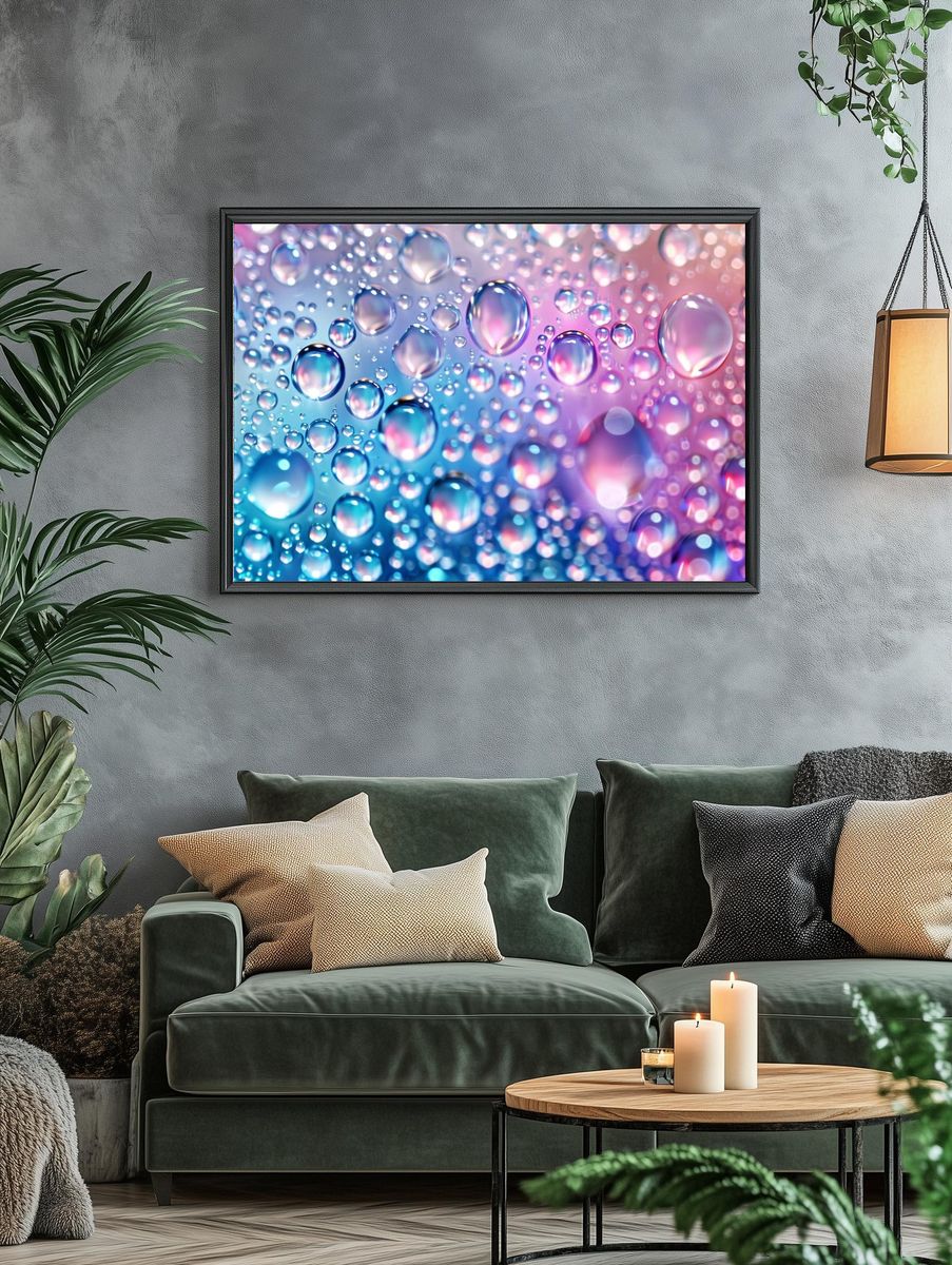 Pastel Water Droplets Abstract Poster. — room view 4