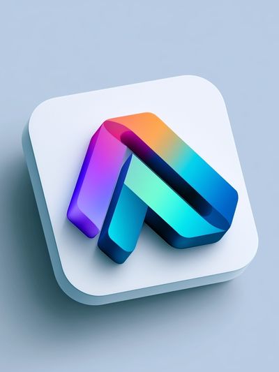 3D Gradient Arrow Abstract Poster. poster