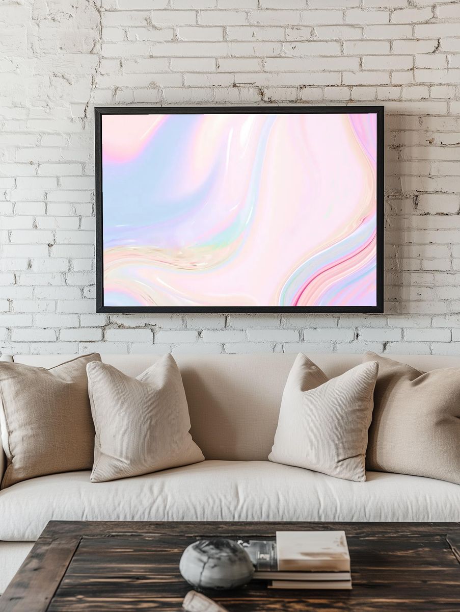 Abstract pastel holographic textured background room preview