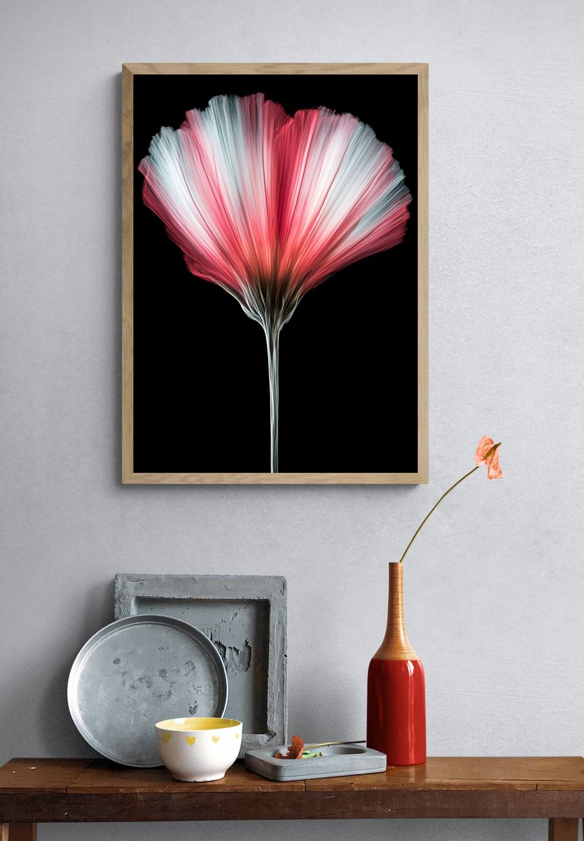 Pink Fiber Bloom Abstract Print. — room view 3