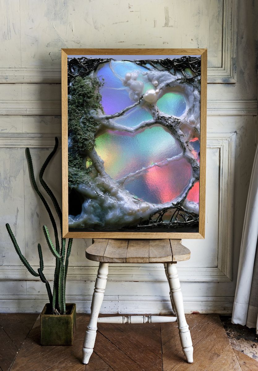 Iridescent Organic Abstract Poster. — room view 1