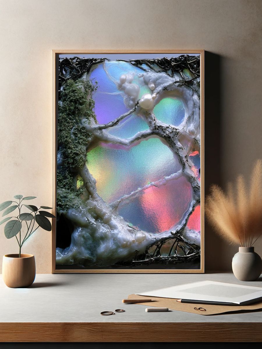 Iridescent Organic Abstract Poster. — room view 2
