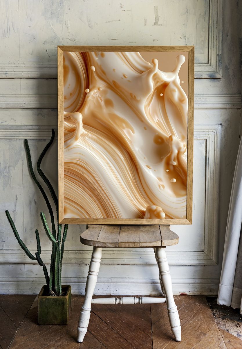 Cream Swirl Abstract Poster. room preview