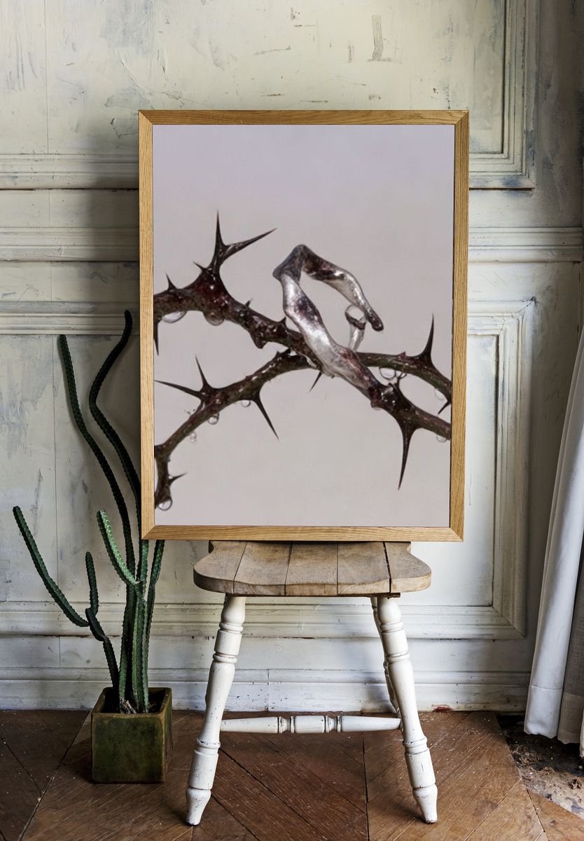 Thorny Branches Abstract Print. room preview