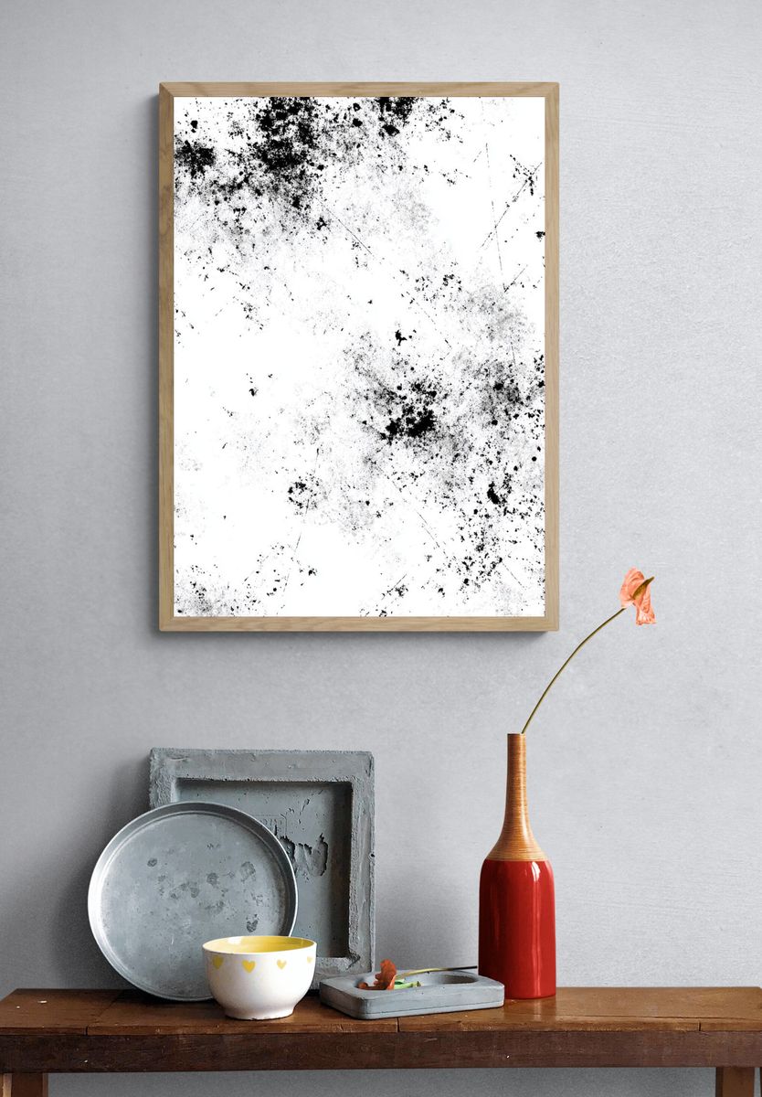 Ink Splatter Black-White Poster. — room view 3