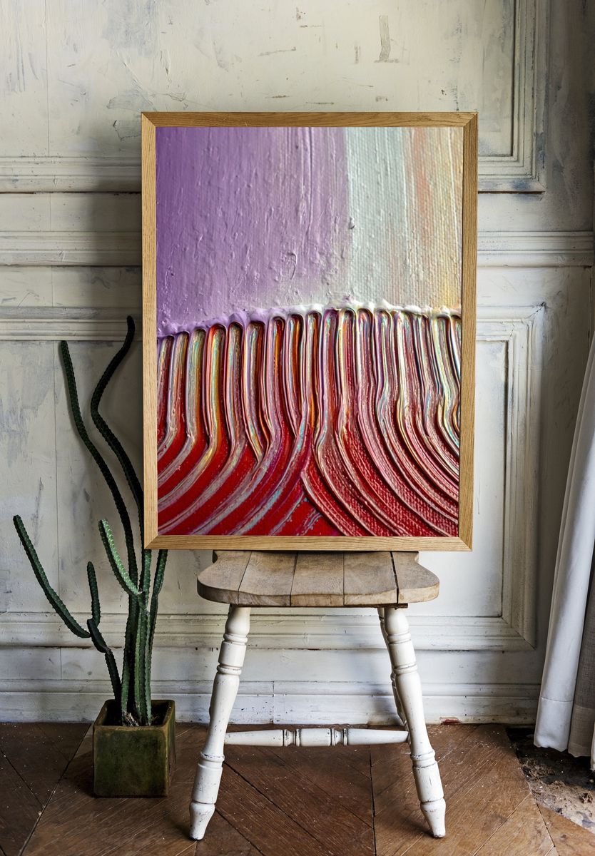 Textured Color Flow Abstract Poster. — room view 1