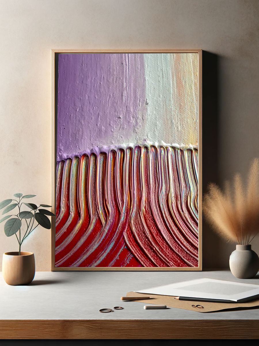 Textured Color Flow Abstract Poster. — room view 2