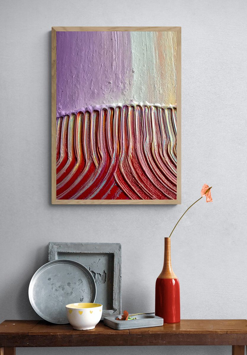 Textured Color Flow Abstract Poster. — room view 3
