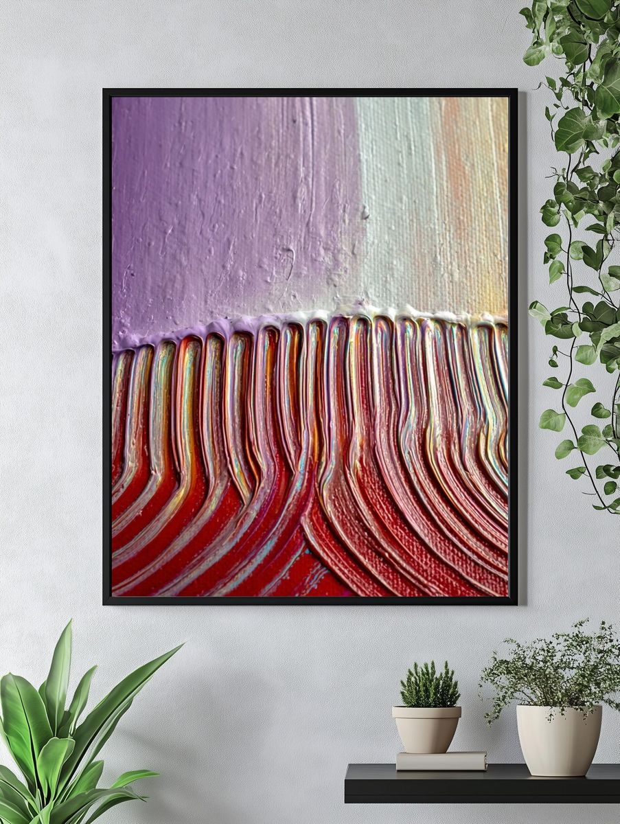 Textured Color Flow Abstract Poster. — room view 4