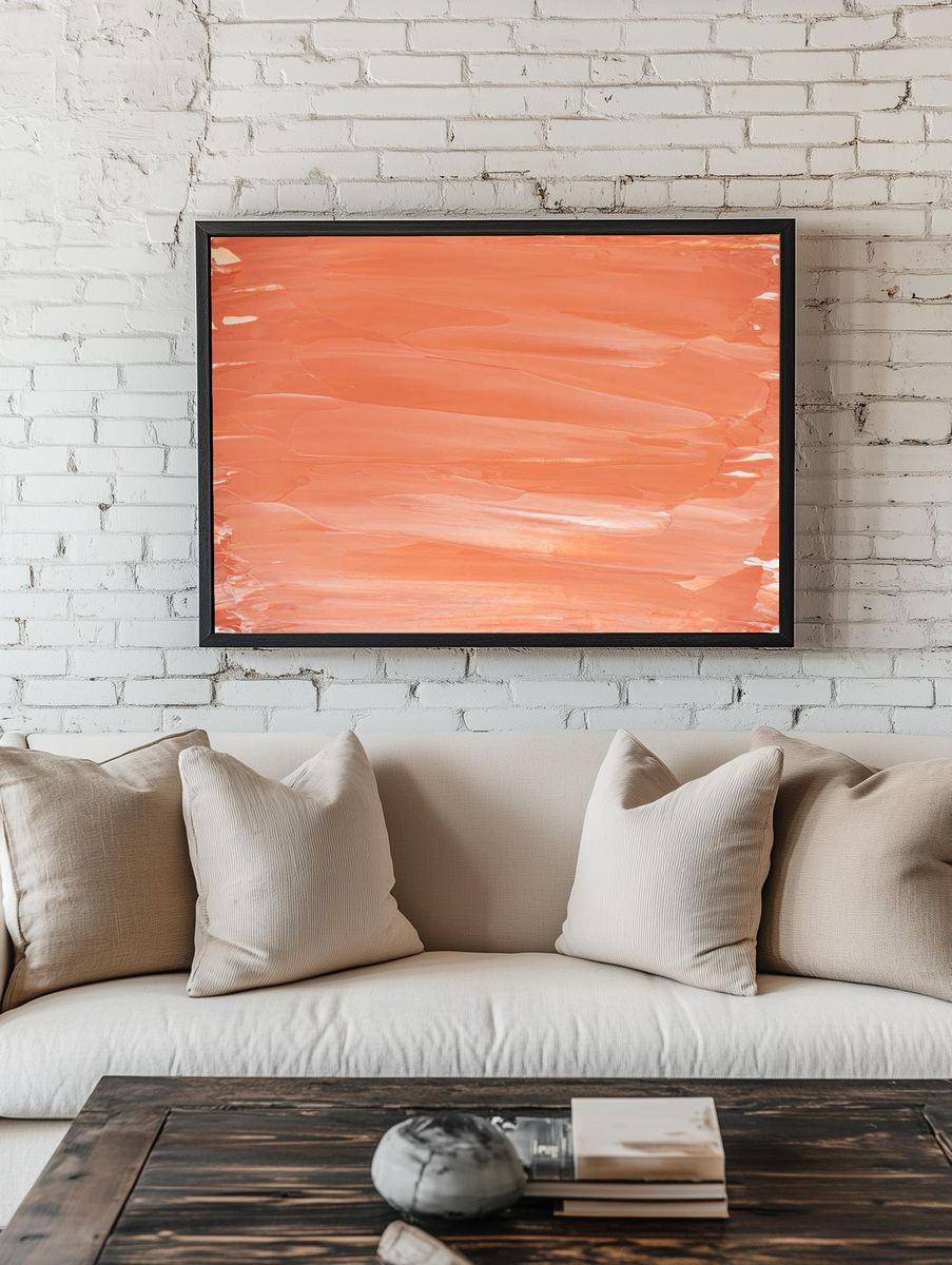 Bright orange brush stroke background. room preview