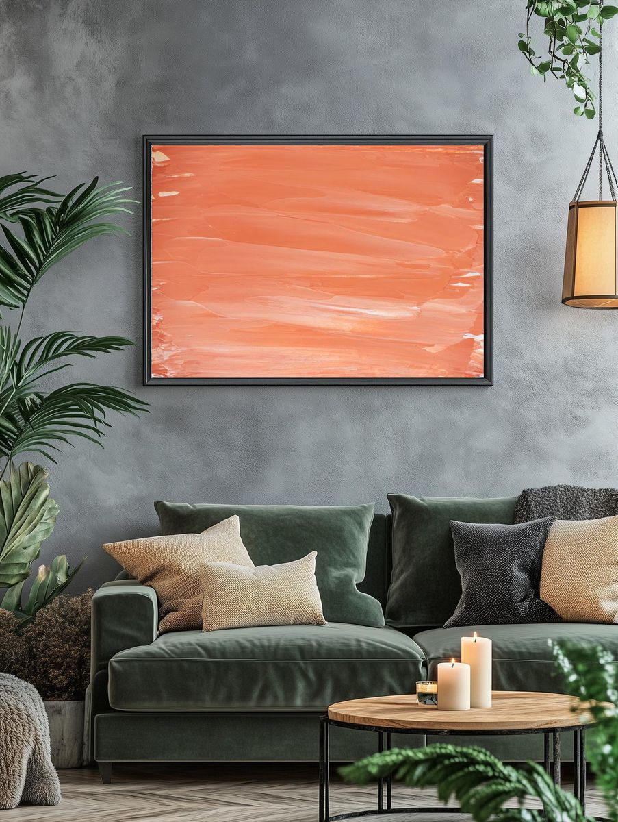 Bright orange brush stroke background. — room view 4