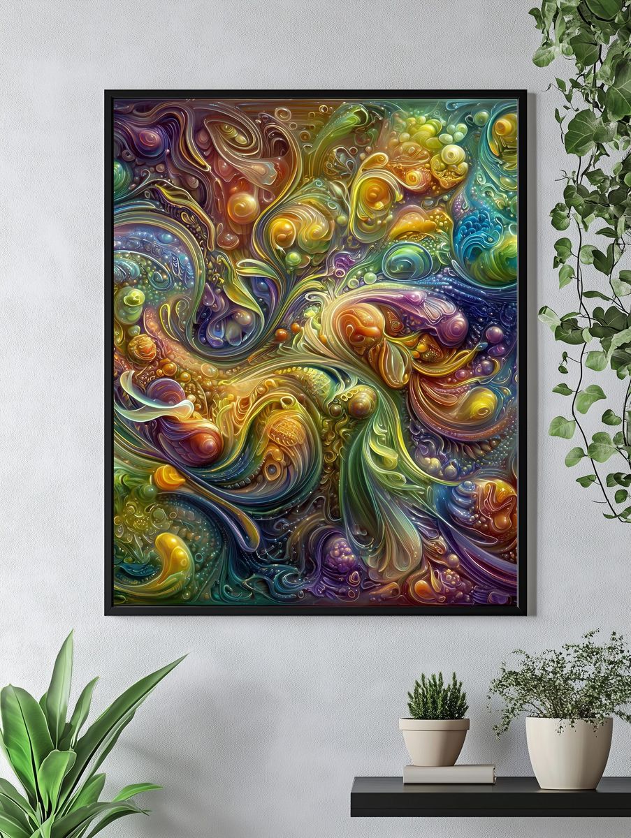 Chromatic Swirl Abstract Poster. — room view 4