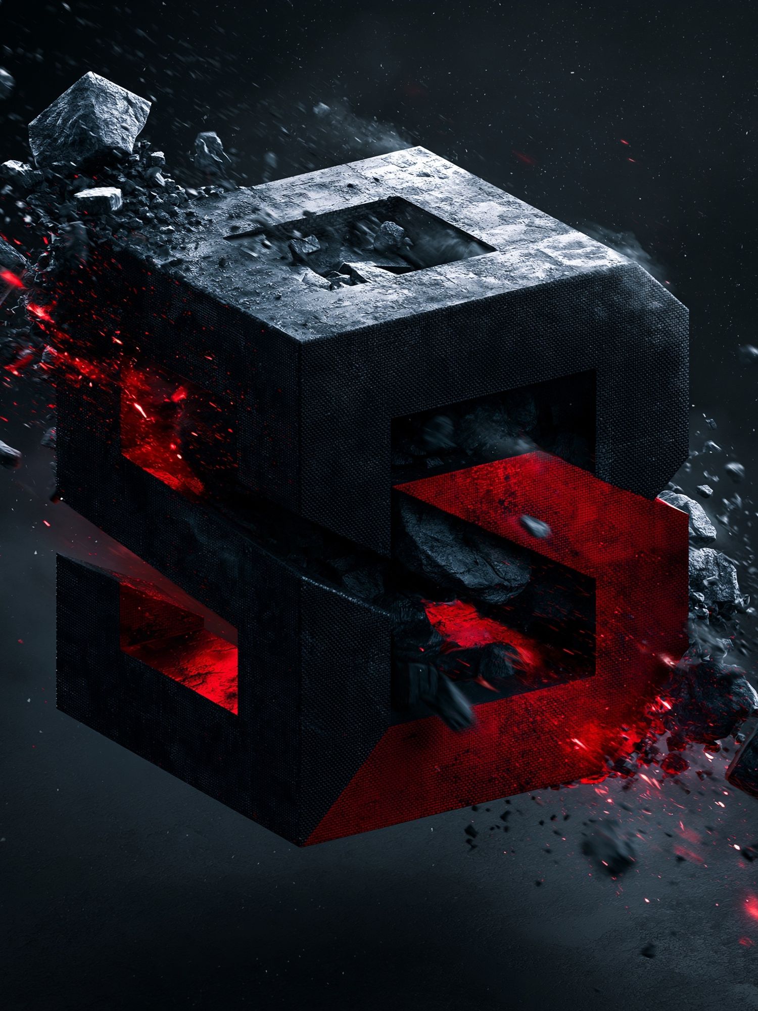 Crimson Stone Abstract Poster. poster detail