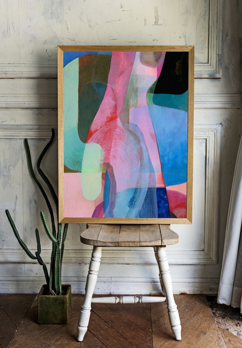 Color Flow Abstract Poster. room preview