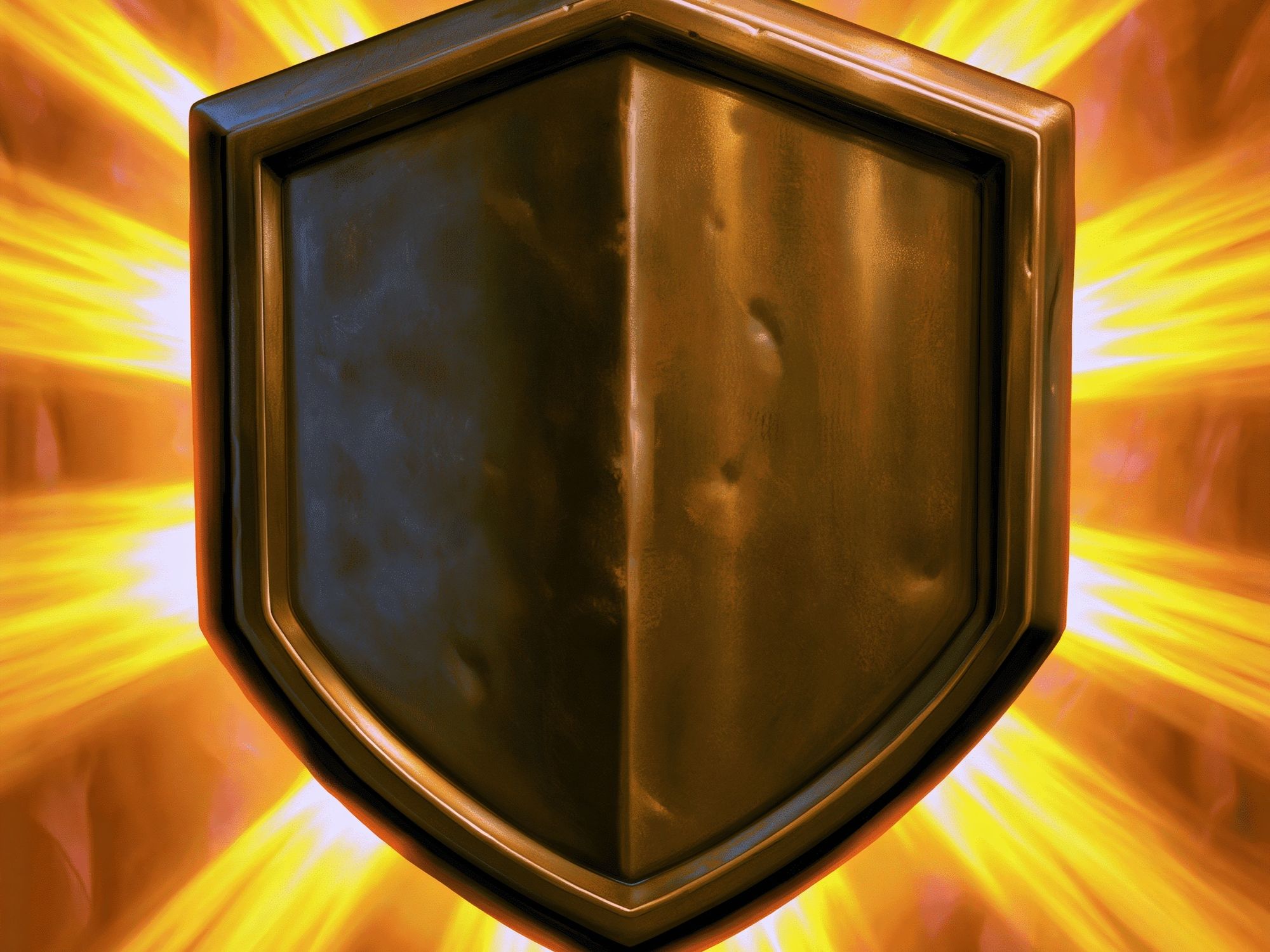 Golden Shield Emblem Abstract Poster. poster detail