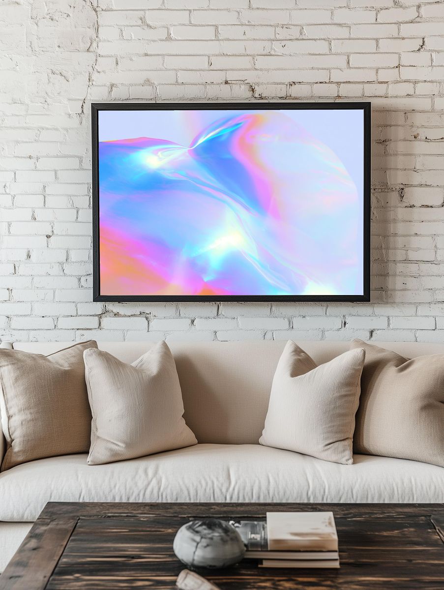 Iridescent Dreamscape Abstract Poster. — room view 1