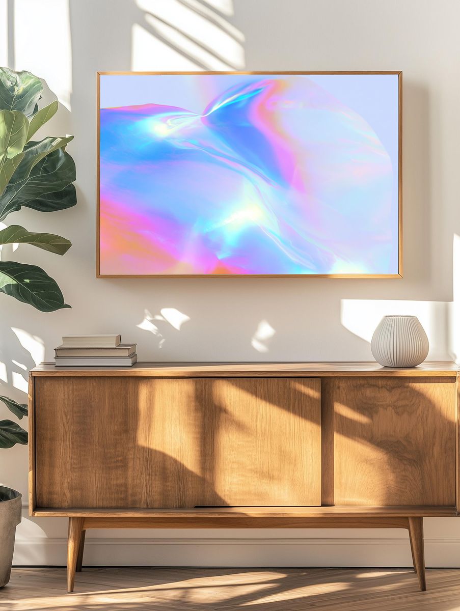 Iridescent Dreamscape Abstract Poster. — room view 3