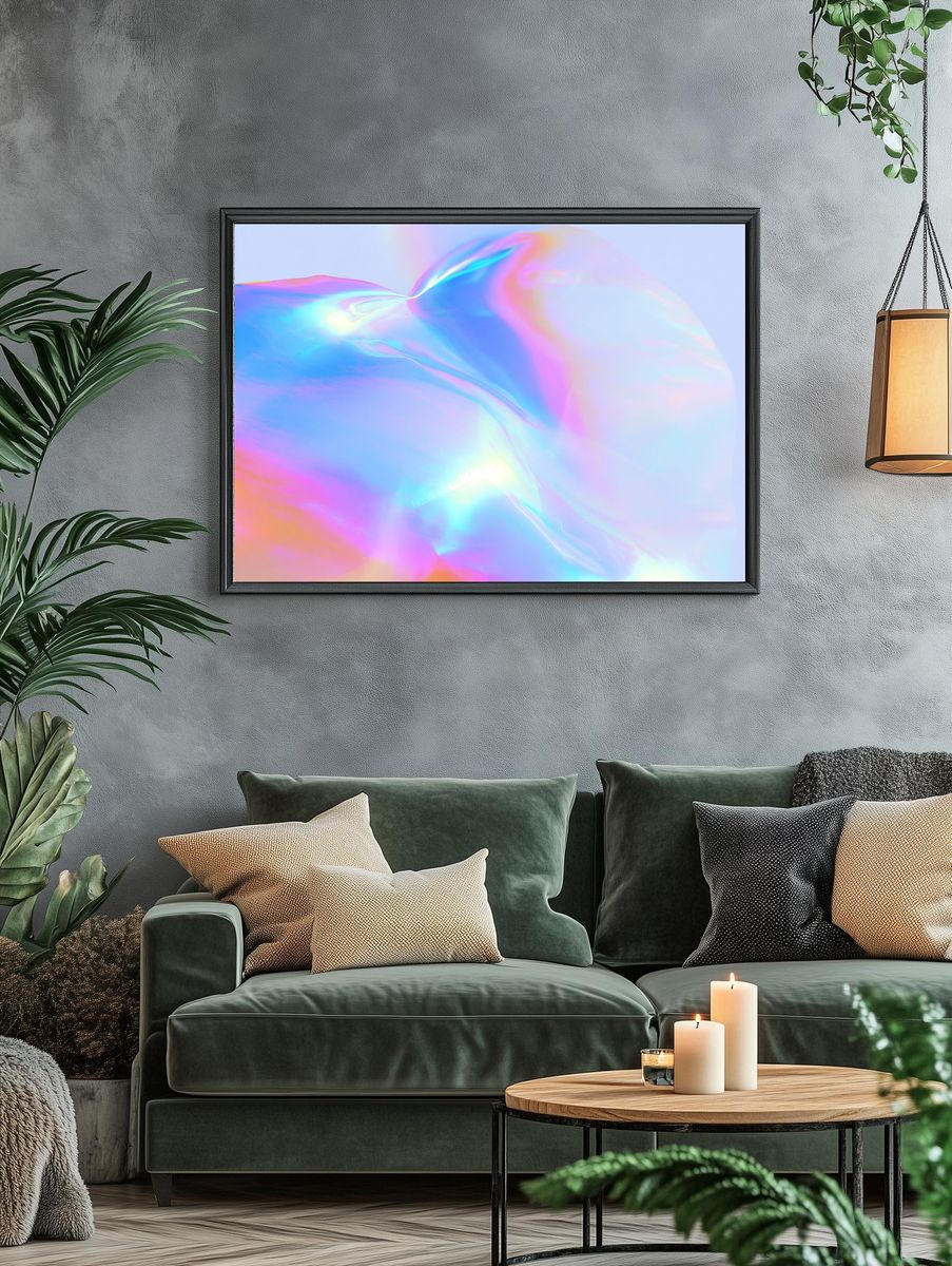 Iridescent Dreamscape Abstract Poster. — room view 4