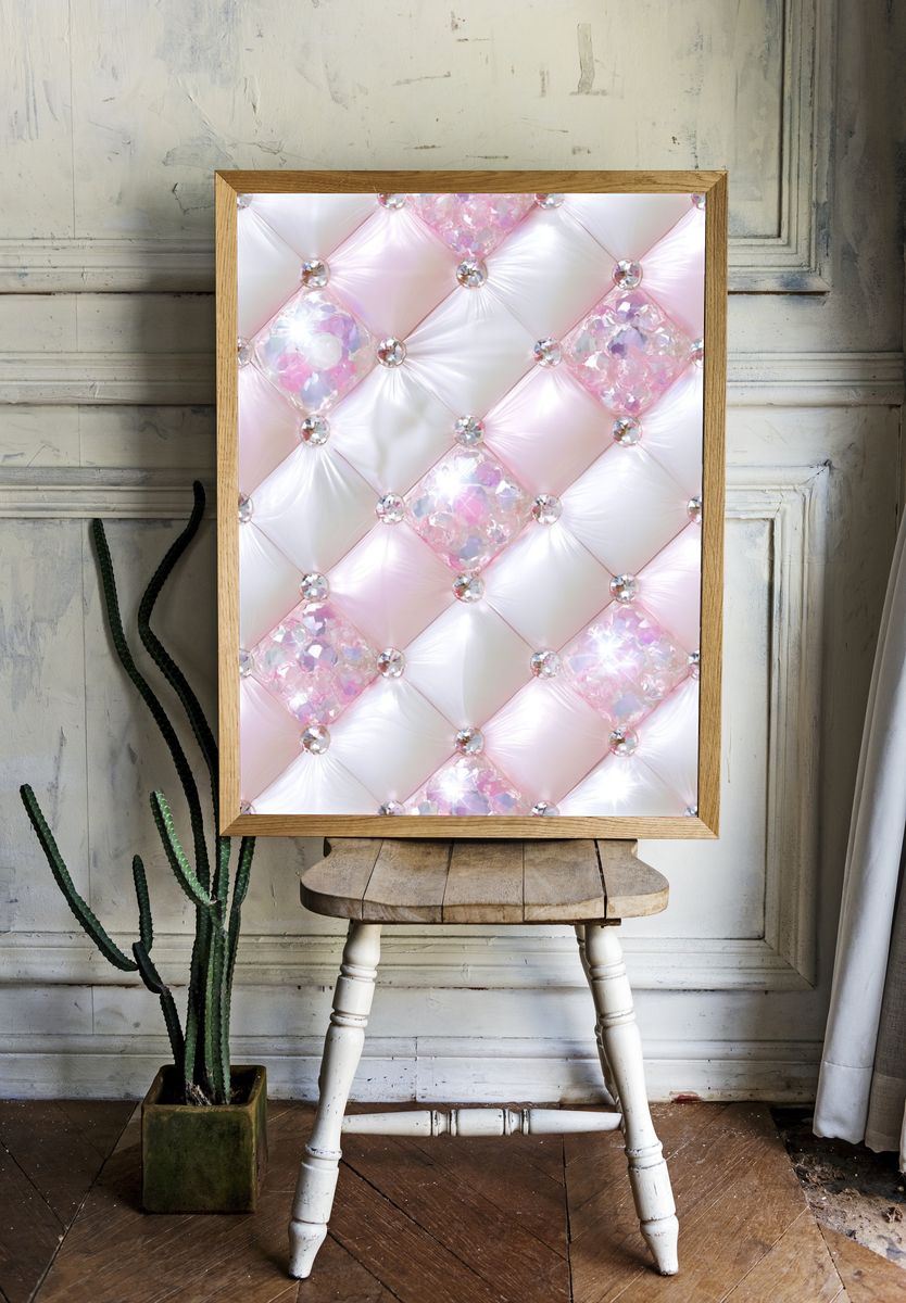 Pink Crystal Tufted Abstract Poster. room preview