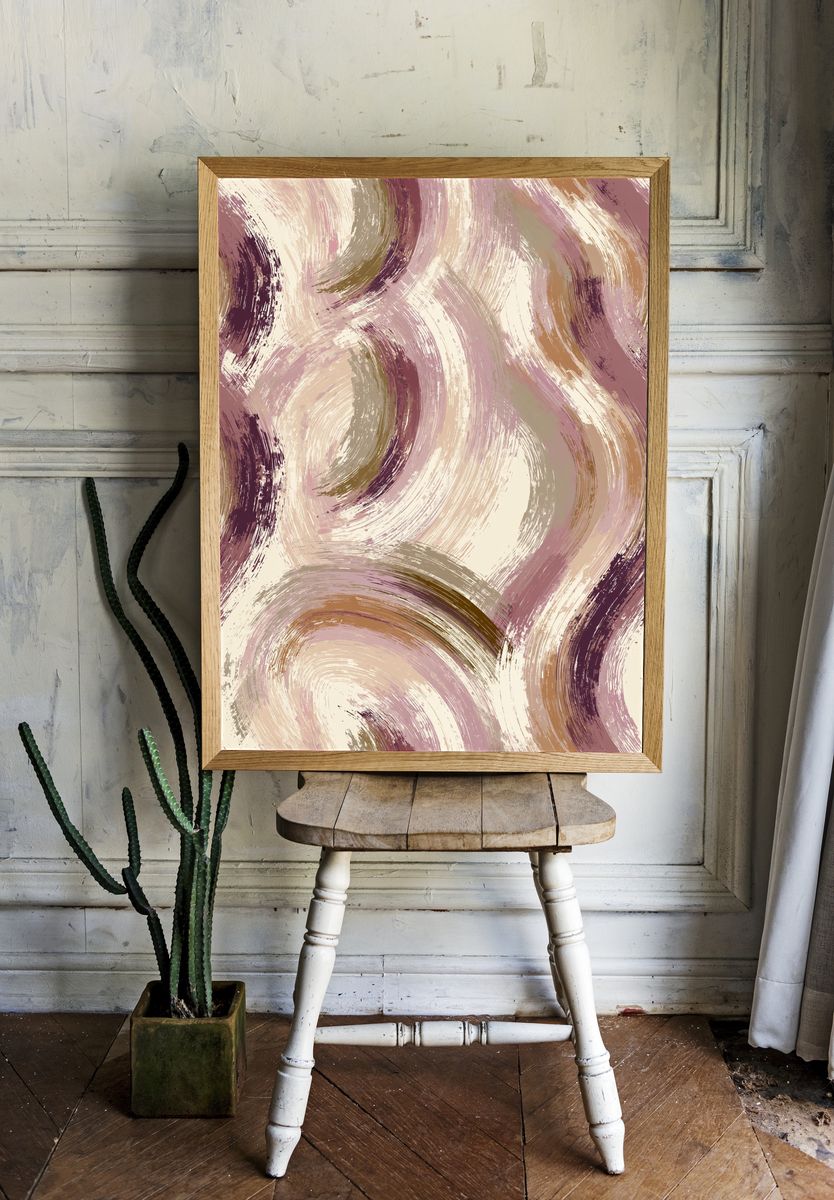 Soft Brushstroke Abstract Poster. — room view 1