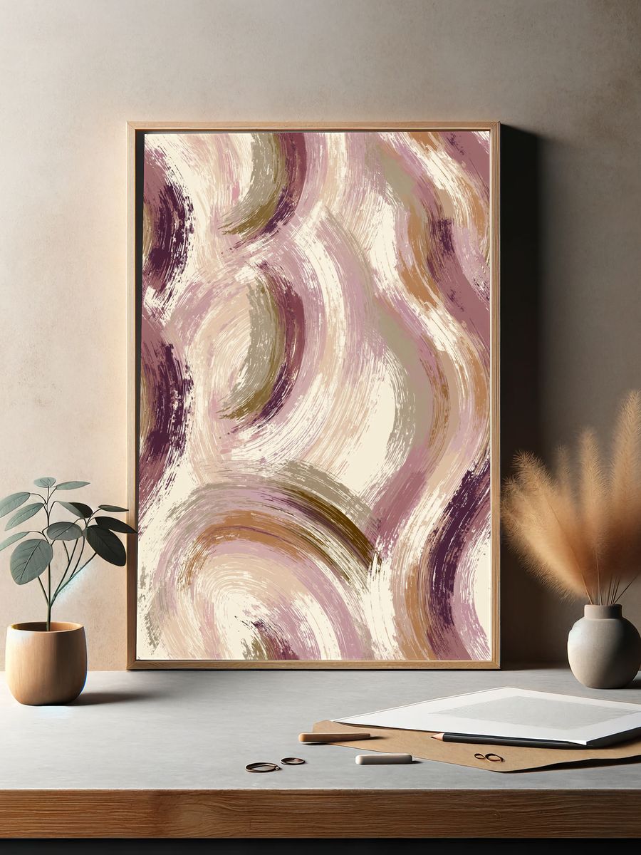 Soft Brushstroke Abstract Poster. — room view 2