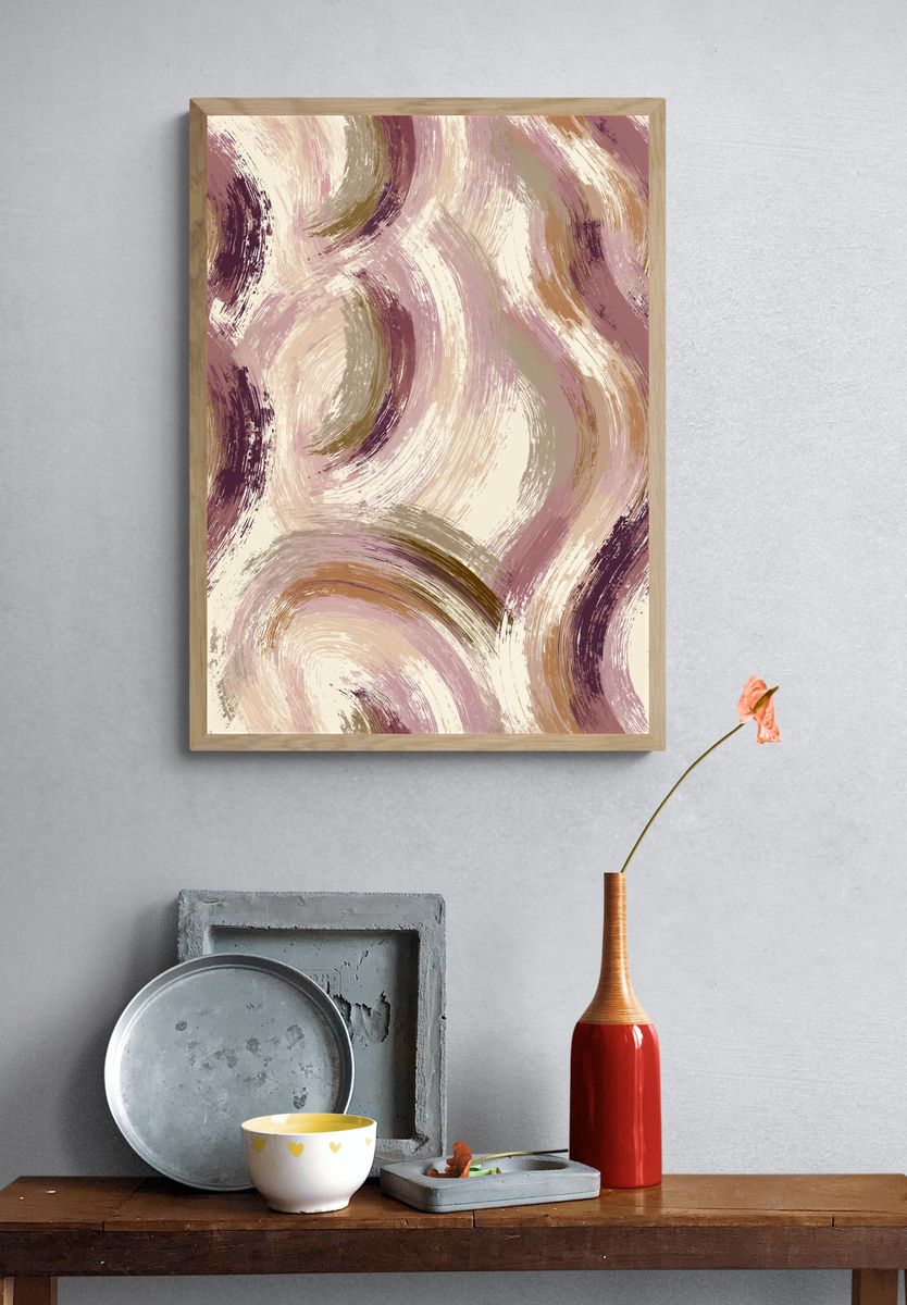 Soft Brushstroke Abstract Poster. — room view 3