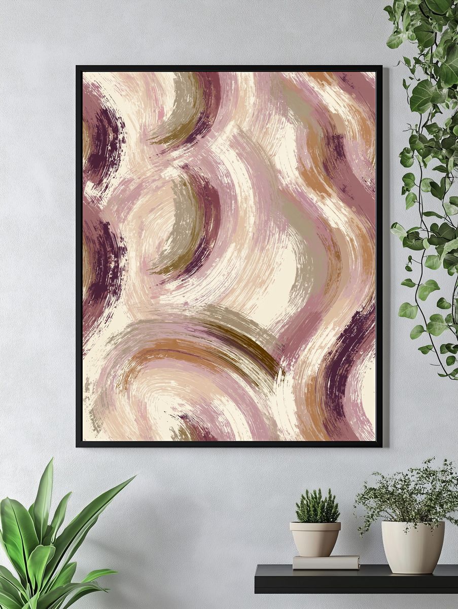Soft Brushstroke Abstract Poster. — room view 4