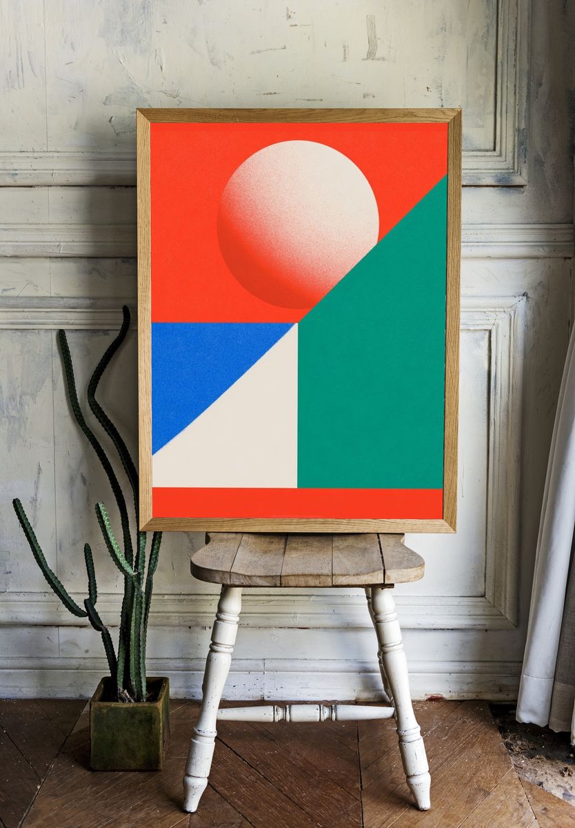 Geometric Sphere Abstract Poster. room preview