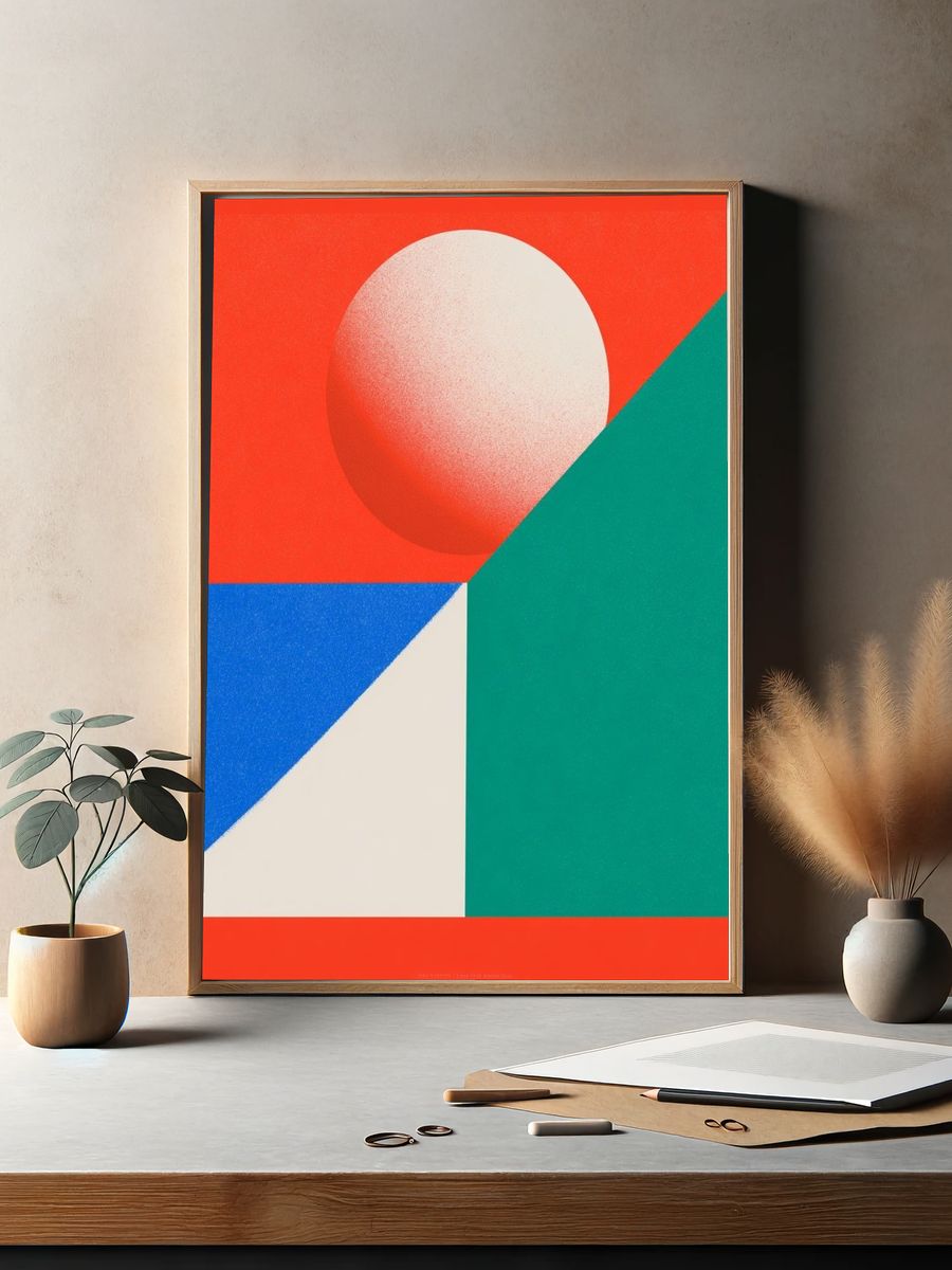 Geometric Sphere Abstract Poster. — room view 2