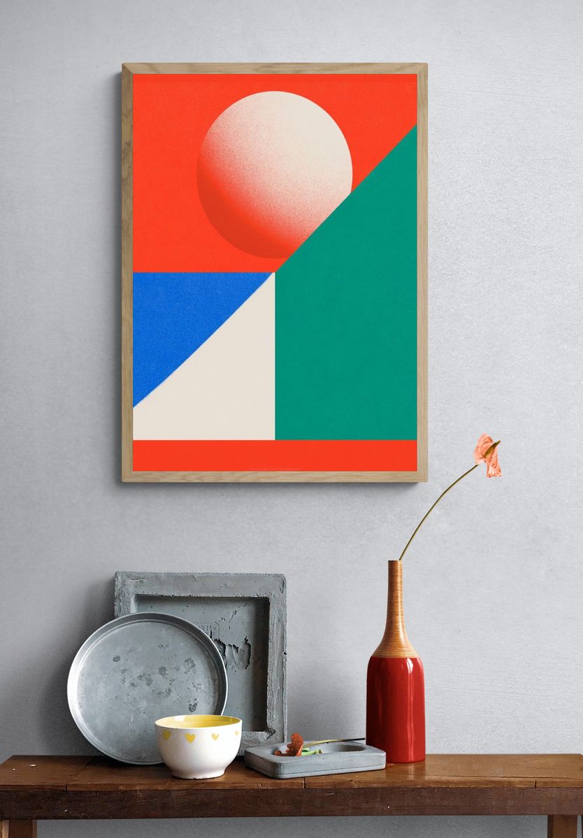 Geometric Sphere Abstract Poster. — room view 3