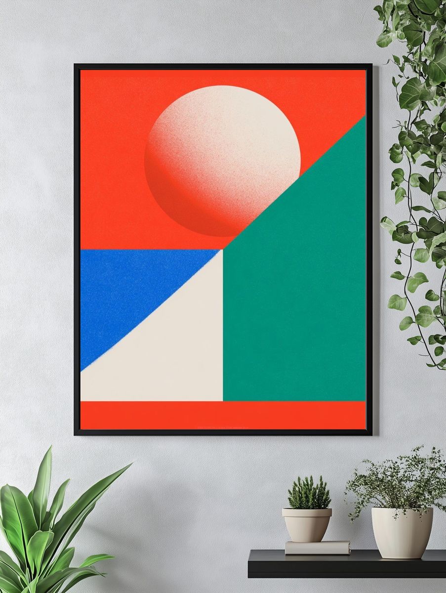 Geometric Sphere Abstract Poster. — room view 4