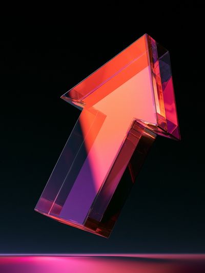 Neon Glass Arrow Abstract Poster.