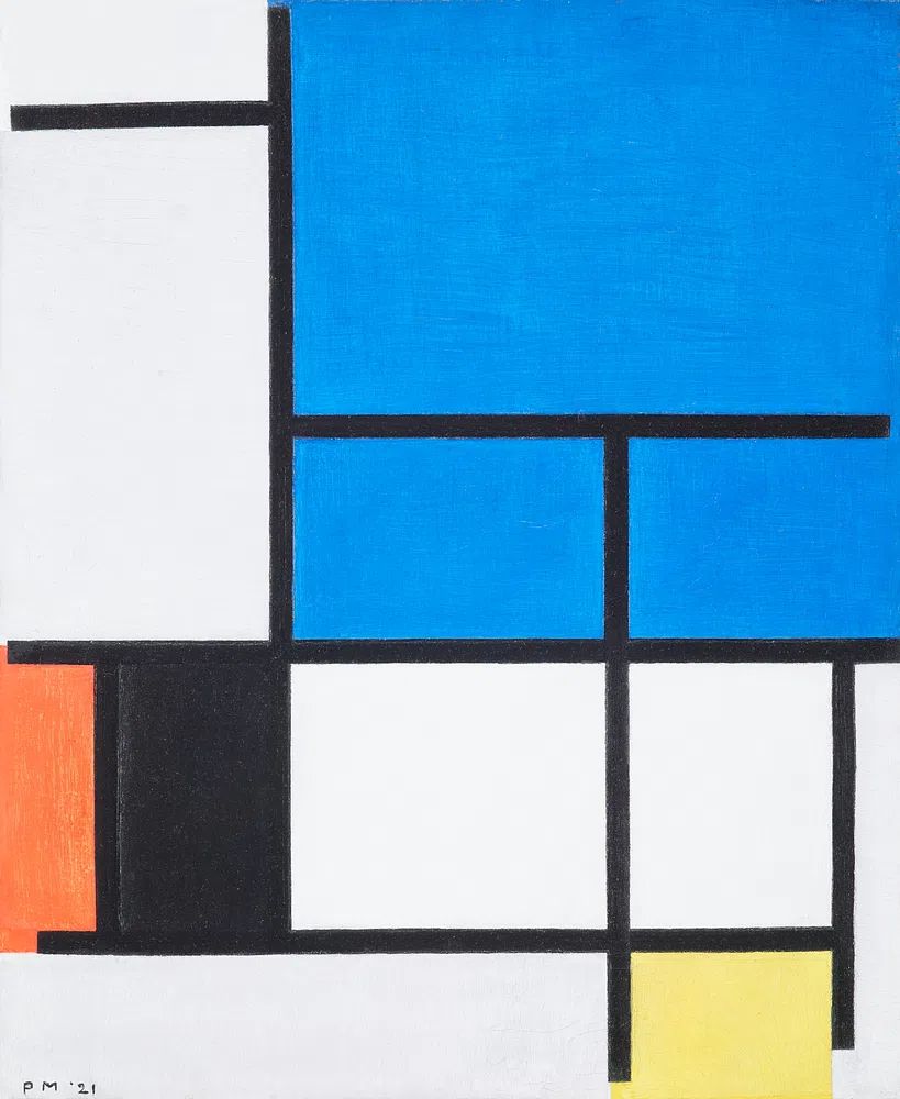 Composition Large Blue Plane, Red. poster — abstract art