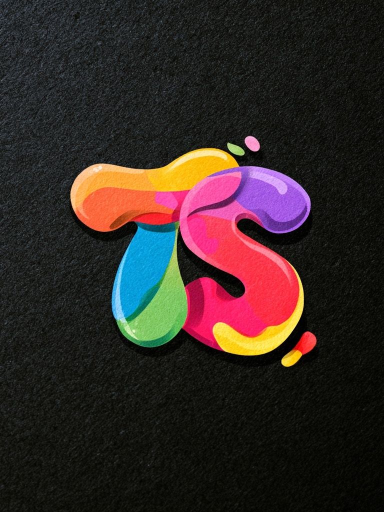 Colorful Liquid Monogram T Poster. poster detail