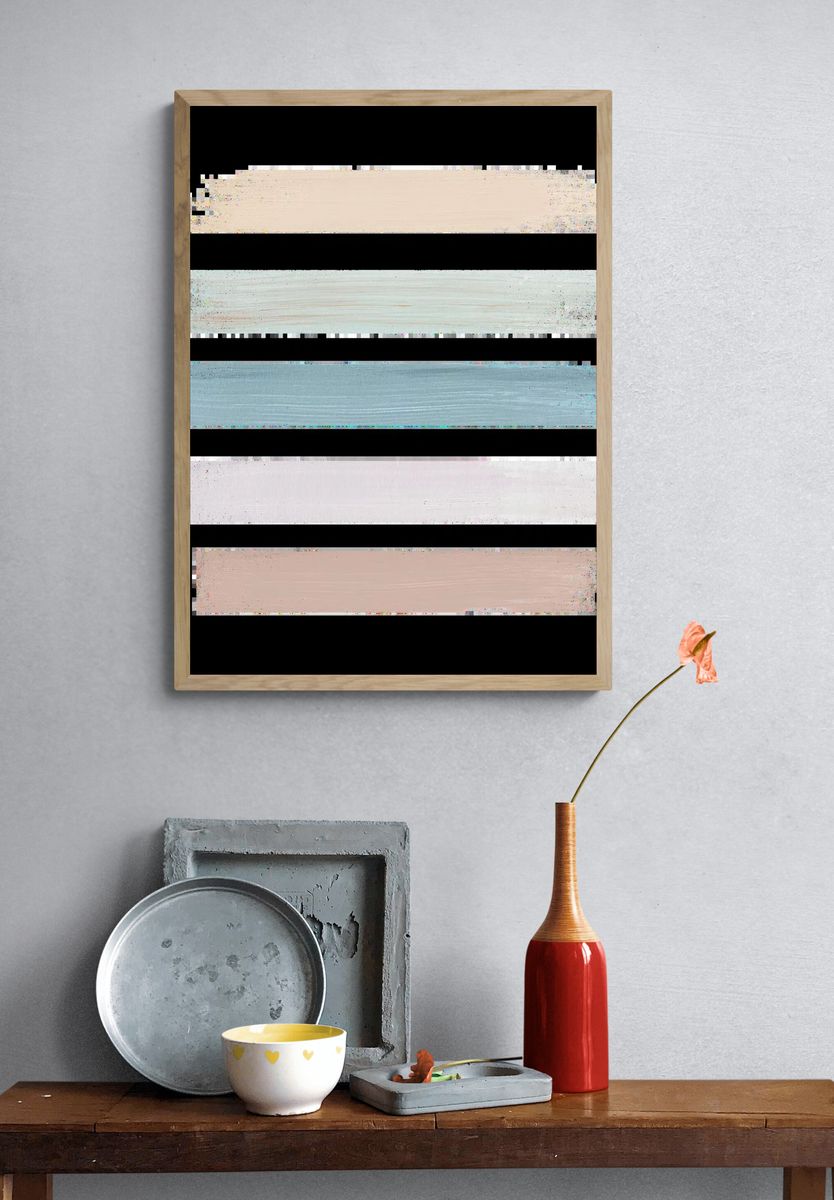 Textured Light Abstract Print. — room view 3