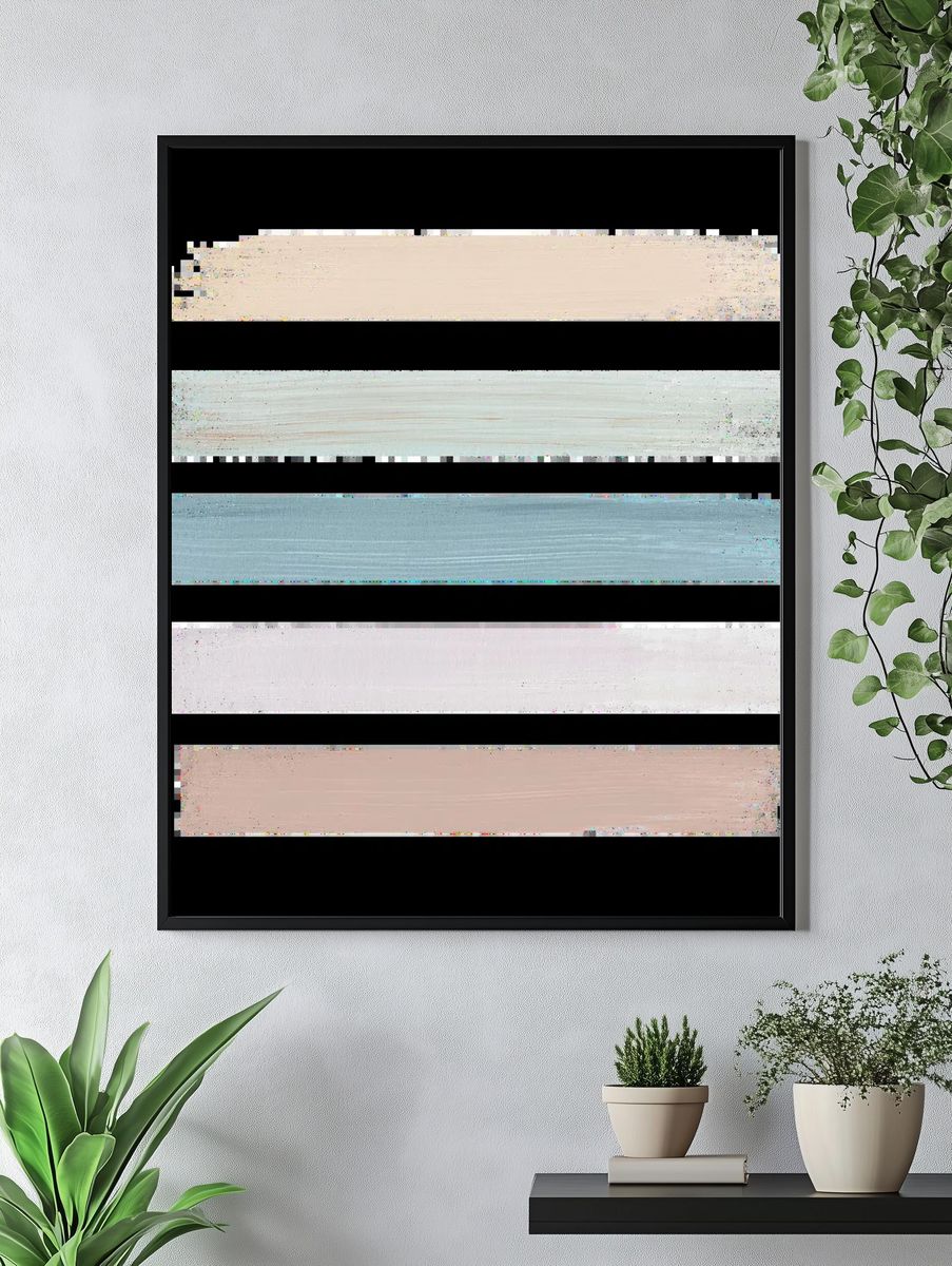 Textured Light Abstract Print. — room view 4