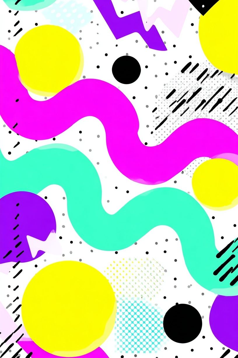 Neon Memphis Abstract Poster. poster — abstract art