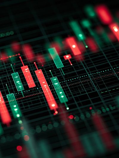 Neon Candlestick Chart Poster.
