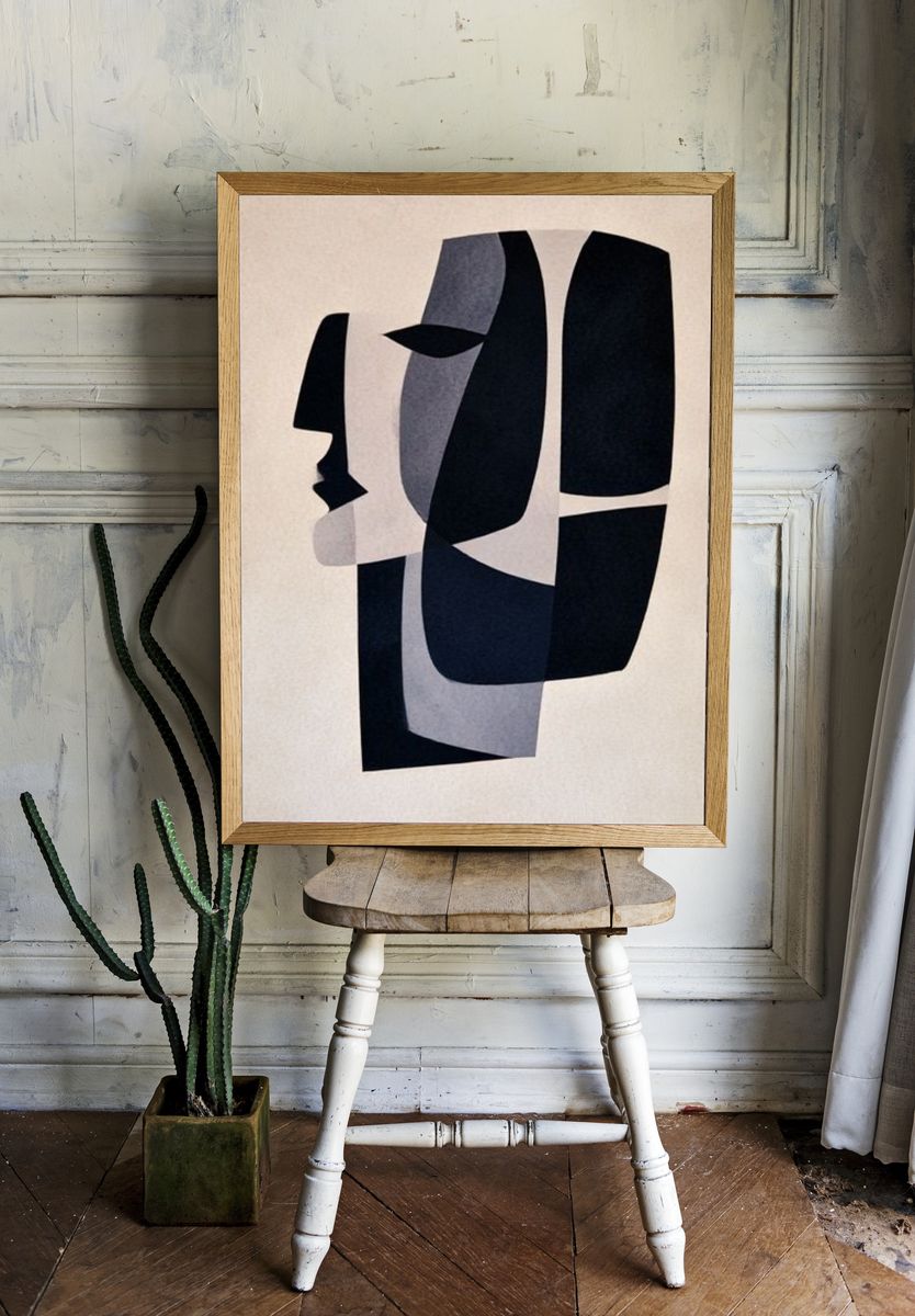 Abstract Face Collage Poster. — room view 1