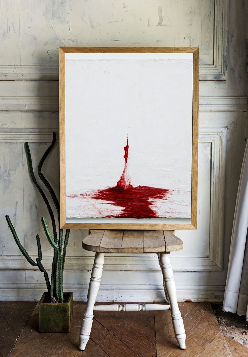 Red Splash Abstract Poster. room preview