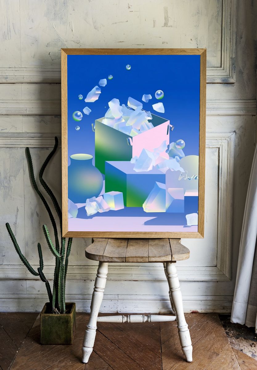 Iridescent Still Life Abstract Poster. room preview