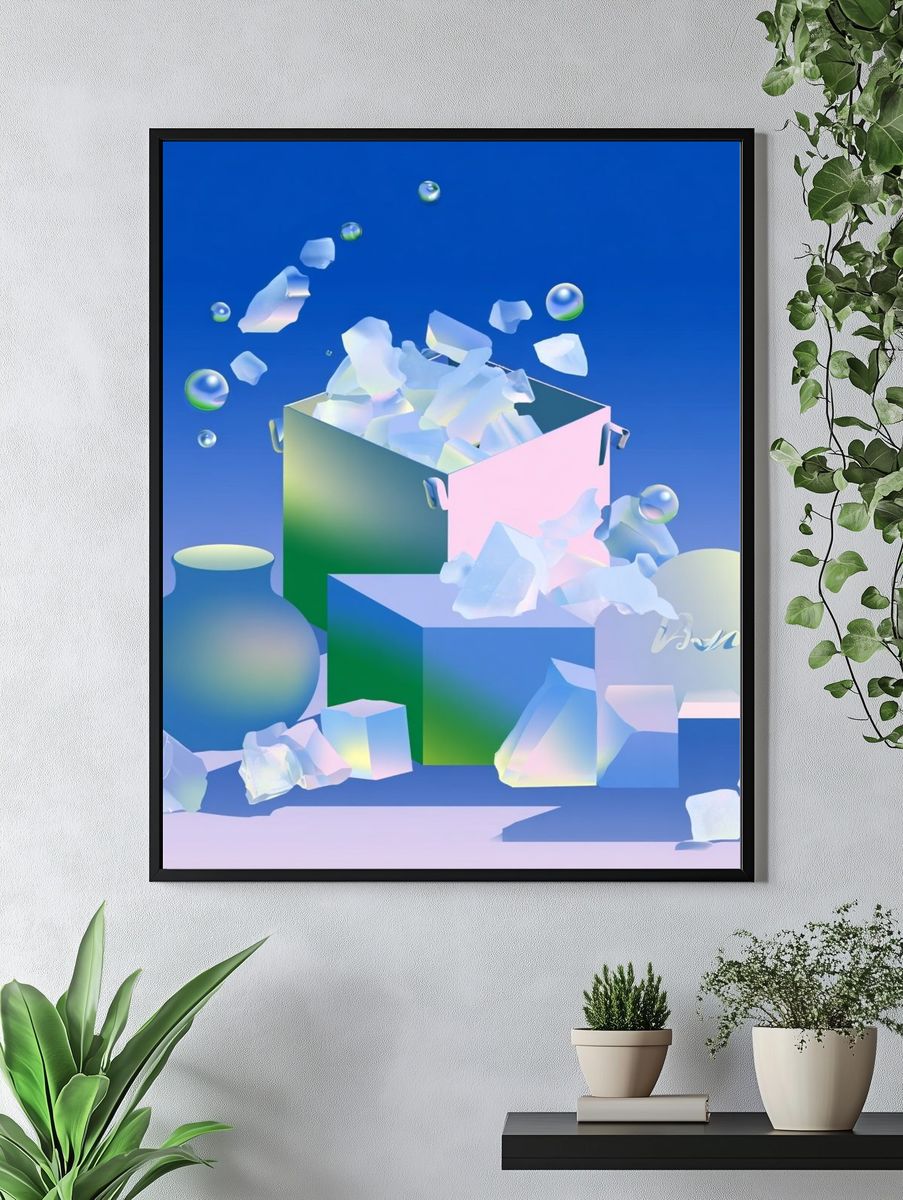 Iridescent Still Life Abstract Poster. — room view 4