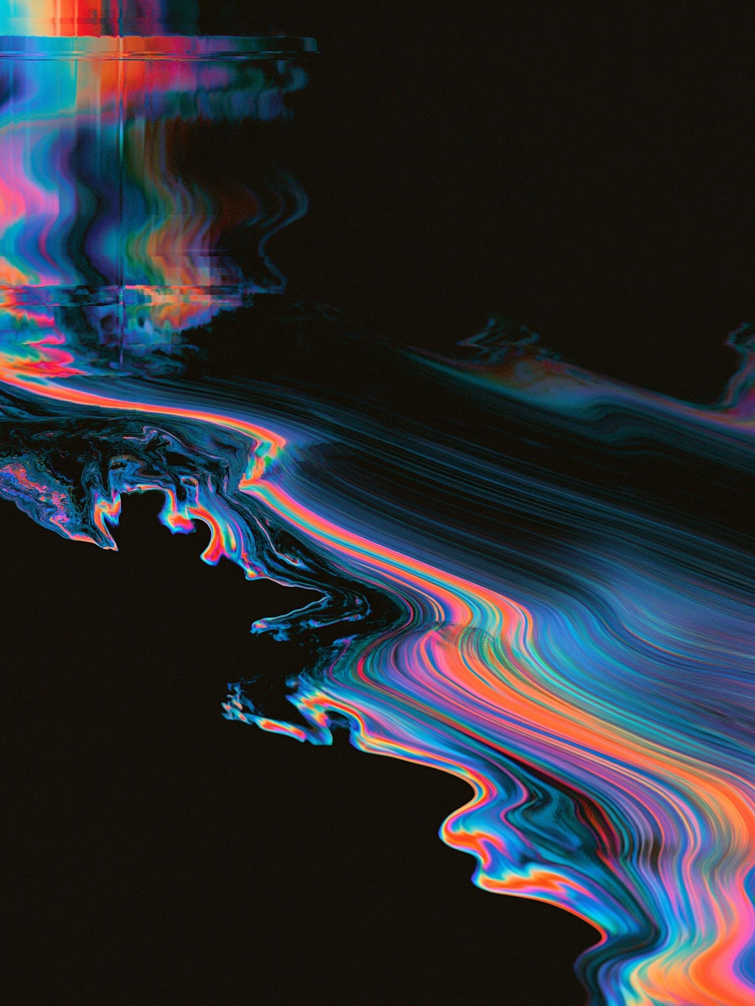 Neon Glitch Flow Abstract Poster. poster — abstract art