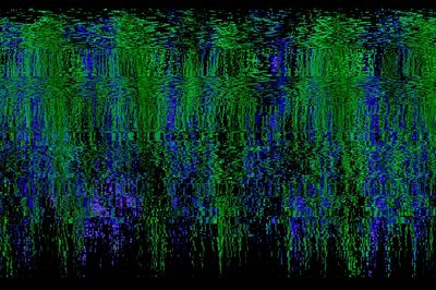 Neon Glitch Grid Abstract Poster.