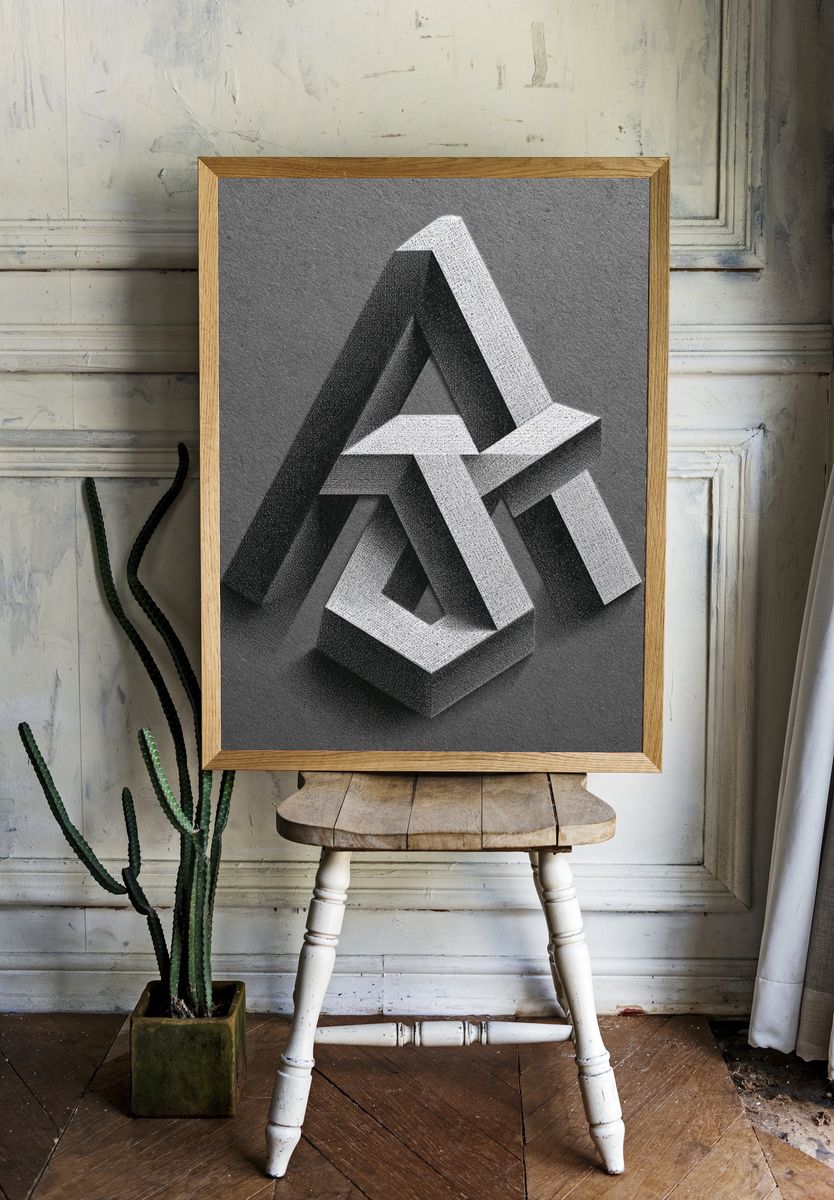 Impossible Triangle Abstract Poster. room preview