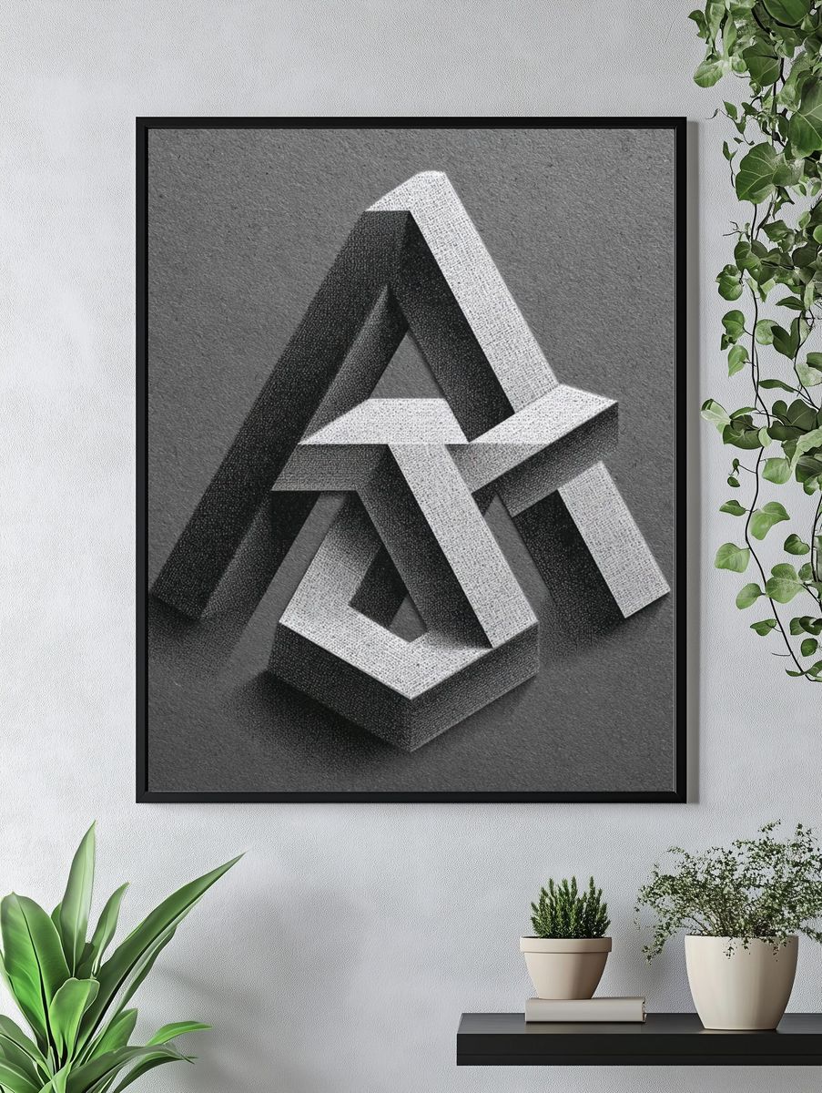 Impossible Triangle Abstract Poster. — room view 4