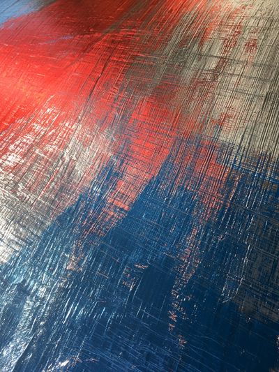 Red Blue Brushstroke Abstract Poster. poster