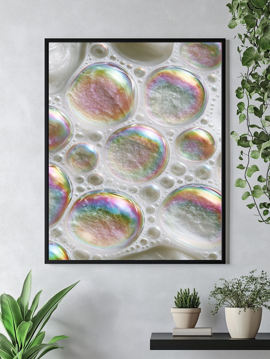 Iridescent Bubble Abstract Poster. — room view 4